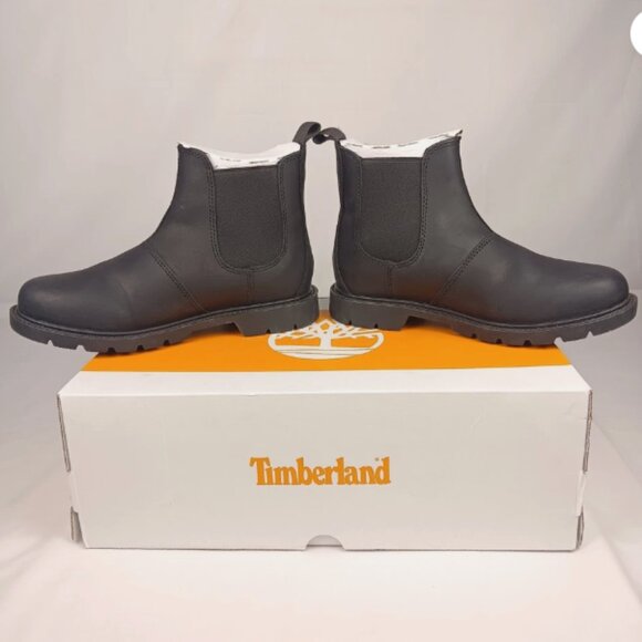 Timberland Women's Linden Woods Chelsea Black Boots Slip On Work Boot Size 6 - Picture 6 of 10
